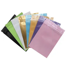 Storage Bags Blue/Pink/Gold/Green/Black Color Self Sealing Flat Bottom Aluminum Foil Small Plastic Lz0712 Drop Delivery Home Garden Dhati