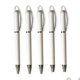 Çok Fonksiyonlu Kalemler Süblimasyon Boş Beyaz Kalem Isı Transferi Kişiselleştirilmiş DIY Metal Yüzük Silindir Top Bırakma Ofisi Scho DHA7B