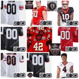 2023 Campione NCAA Nuova maglia da calcio cucita Brock Bowers Maglie JT Daniels Kirby Smart Elijah Holyfield Stetson Bennett IV J.Davis Maglie Darnell Washington