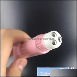 Packing Bottles 20G Pink Green Empty Cosmetic Plastic Soft Tube With 3 Beads Rollers Eye Cream Essential Oil Gel Packaging Container Otjup