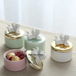 Garrafas de armazenamento Caixa de doces de cerâmica europeia Creative Baby Full Moon Birth Birthed Gift Birthday Casal