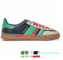 2023 Klänningskor Gazelle Sneaker för män Kvinnor Tennis Casual Trainers Flat Platform Läder Suede Velvet Metallic Sliver Pink Green Fashion 2023