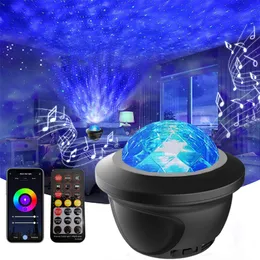 Lampy projektorowe gwiazda LED Galaxy Projector Starry Sky Night Light Wbudowany Bluetooth-Speaker do domowej dekoracji sypialni dzieci Walentynki Daygift 230113