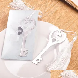 Party Favor Metal Key To My Heart Heartshaped Bookmark With Whitesilk Tassel Wedding Gifts Favors Wa1849 Drop Delivery Home Garden F Dhg3U