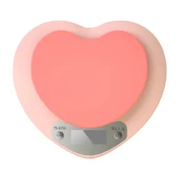 Vägande skalor Pink Heart Mini Electronic Digital Kitchen Scale exakt gram bakning 2000g/0,1 g droppleveranskontorskolor DHXKU