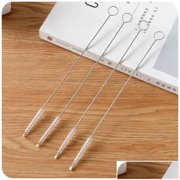 Cleaning Brushes Stainless Steel St Brush 175Mm 200Mm 240Mm Nylon Drinking Pipe Tube Cleaner Baby Bottle Clean Tools Drop Delivery H Dhpab