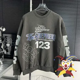 Herrtröjor tröjor 2022fw vintage rrr123 tröjor män kvinnor bästa kvalitet tvättade rrr 123 crewneck hoodie t230111