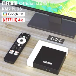 글로벌 안드로이드 TV 박스 KM7 플러스 안드로이드 11 Netflix 4K Google TV 2GB DDR4 16GB ROM 100M LAN 인터넷 S905Y4 홈 미디어 플레이어