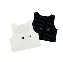 Women Sexy Cropped Top Knits Vest Sleeveless Crop Tops Letter Print Luxury Vests Spring Summer Breathable Tee