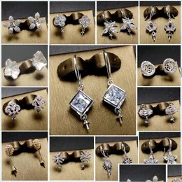 Schmuckeinstellungen Hochzeit Perle Ohrringe Zirkon Solide 925 Silber Ohrstecker Für Frauen Mode Ring Montage Blank DIY Drop Lieferung Dhgk0