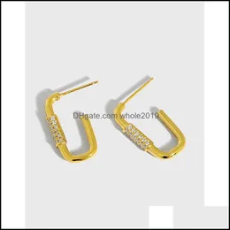 Stud 100 Real 925 Sterling Sier Safety Pin Studs Kolczyki dla kobiet Korea Ins Ear Mankieria JME880 DOSTAWA DOSTAWY OT61Q