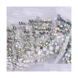 Nagelkonstdekorationer Glitter Flat Rhinestone 12 Storlekar 1440st/Pack SS3SS50 STARRY AB Rhinestones For Nails 3D Flatback Glass Strass DHBIO