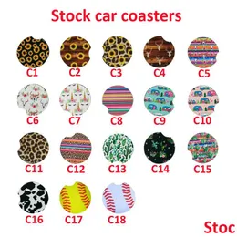 Коврики прокладки 18 стиль неопреновый автомобиль Car Cup Count Contrast Mug Coaster Teacup Teacup Rainbow Color Pad для домашнего декора аксессуары LX1626 DR DH0RJ