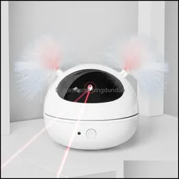 Giocattoli per gatti Giocattolo interattivo Robot laser elettrico Presa in giro Piuma Intelligent Matic Forniture per animali Consegna goccia Giardino domestico Dhuph