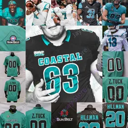 Coastal Carolina Chanticleers Football Jersey NCAA College Jared Brown Josaiah Stewart Shane Bruce