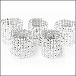 Serviettenringe Großhandel für Hochzeitsempfang Party Tischdekorationen Lieferungen Stuhl Schärpe Diamant Mesh Wrap Schnalle DBC Drop Lieferung Dho1X