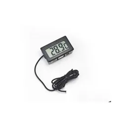 Hanehalkı Termometreleri DHS 400 PCS LCD Dijital Termometre Prob Buzdolabı Buzdolabı için Zer Termograf 50 110 Derece Perakende Bo Dhuhq
