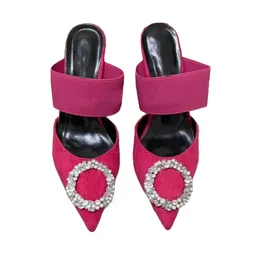 Projektantka Stiletto Obcowanie Sandał Sandał Kobiety luksusowy moda słynna różowa zielona zielona skórzana owcza skórzana obcasy zewnętrzne sandały 35-42