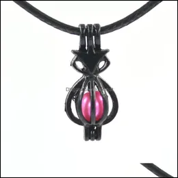 Medaillons Mode schwarze Liebe Perlenkäfige Anhänger für Halskette Armband DIY Schmuck machen hohle offene Perlen Charms in BK Großhandel Dr Otpb5