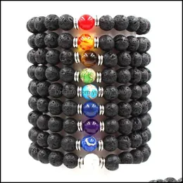 Pulseiras vulcânicas de lava vulcânica de miçangas de 8 mm de miçangas de ioga de 8 mm de pulso de óleo essencial de óleo