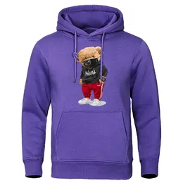 Máscara de máscara esportiva casual de máscara de máscara esportiva casual de máscara de urso com capuz de urso de impressão de machos confortáveis ​​e outono quente e solto Men Men Hip Hop Hoody 230113