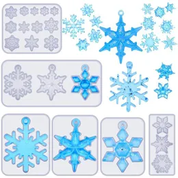 Backwerkzeuge Gebäck 6 Stück Schneeflockenharzformen DIY Silikonguss Seifenform Epoxidform zum Basteln Halskette Ohrringe-ABUX