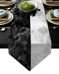 Table Cloth White Black Marble Natural Modern Runner For Wedding Party Chirstmas Cake Floral Tablecloth Home Decoration