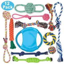 Dog Toys tuggar 12st stora uppsättningar tugga rep för att tugga utomhus tänder rena stora s juguete para perros 230113