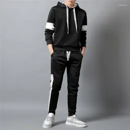 Men's Tracksuits Men's Color Contrast Sport Sports Casual Casual Capuz Grande camada de ar desgaste