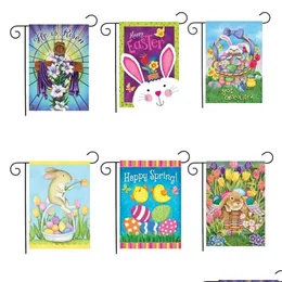 Banner Flags Easter Garden Flag Festivals Holidays Seasons Decorations Accessories Party Cartoon Printing Outdoor Yard 0106 Drop Del Dhmyn