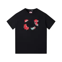 Summer Designer luksusowa mens t-shirt T-shirt Flower Haft najnowszy High Streetwear Loose Oversize Tee Drusboard Tshirt Damskie topy
