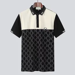 2023 Tasarımcı Stripe Polo Gömlek Tişörtleri Yılan Polos Bee Floral Erkek Yüksek Sokak Moda At Polo Lüks T-Shirt#8568