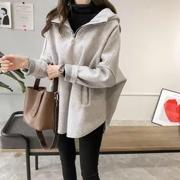 Moletons femininos moletons goohojio 2023 Autumn Winter Mulheres Capuz de Manga Longa Manuzas Redondos Casual Pullover Casual Sweatshirt