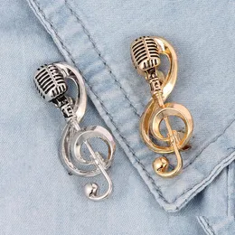 Pins Brooches Fashion Jewelry Music Microphone Shape Brooch Alloy Voice Tube Drop Delivery Dh1I0