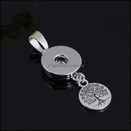 Pendant Necklaces Tree Dangle Snap Button Jewelry Fit 18Mm Snaps Buttons Necklace For Women Men Noosa P0037 Drop Delivery Pendants Dhcet