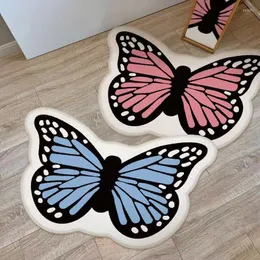 Teppiche Ins Style Schlafzimmer Dekoration Schmetterling Teppich Home Fußmatte Badezimmer Weiche Plüsch saugfähige Teppiche