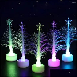 Christmas Decorations Color Changing Light Party Tree Led Lamp Home Year Gift Colorf Fiber Optic Drop Delivery Garden Festive Supplie Dhprh
