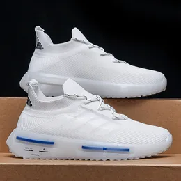 Herrtränare löparskor svart vit grön andas mode gelé jogga utomhus mjuka sport sneakers designer chaussures