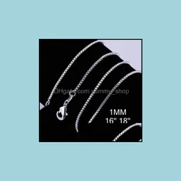 Chains 925 Sterling Sier Plated Necklace Chain 1618204 1Mm Thin Box Bike Pendant For Women And Men Drop Delivery Jewelry Necklaces Pe Otsbf