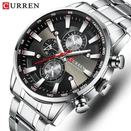 Relógios de pulso Curren assiste aos homens da melhor marca de luxo Big Military Sport Watch Mens aço inoxidável Cronograph Watchwatch Relógio masculino 230113