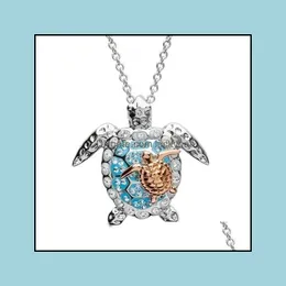 Pendant Necklaces Casual Necklace For Women Zircon Charm Beach Turtle Sliver Rose Gold Unique Jewelry Gift Drop Delivery Pendants Otuyp