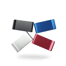 Haczyki Rails moda męska aluminium mini gotówka klips Slim Portfel Purse Identyfikator karty kredytowej Uchwyt MTI Kolor Akcesoria ZA5779 Drop D Dhkaw