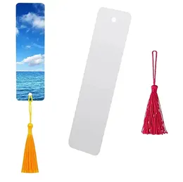 Sublimation Blank Bookmark Double sided Metal Blank Bookmarks with Hole and Tassels Notes to Decorate DIY Crafts Z11