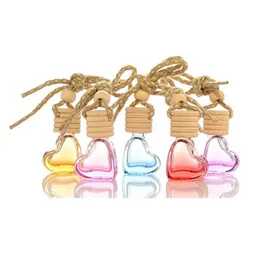 Packing Bottles Wholesale 5Ml Mini Glass Per Bottle Aromatherapy Car Hang Decoration Hanging With Wooden Cap Sn2652 Drop Delivery Of Dh0Go