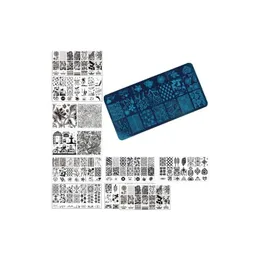 ネイルアートテンプレート卸売スタンプスタムイメージプレート6x12cmステンレススチールテンプレートマニキュアステンシルツール20スタイルドロップDHMNIを選択する