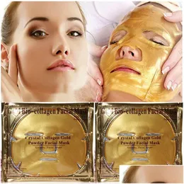 Outra maquiagem Drop Gold Biocolágeno Biocolágeno Máscara Facial Cristal em pó de colágeno Hidratante Antienação Entrega de face Saúde Beleza DHCWX