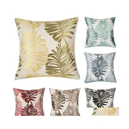 Cushion/Decorative Pillow Fashion Cotton Linen Tree Leaves Pattern Throw Cushion Er Seat Car Home Decor Sofa Bed Decorative Pillowca Otxef