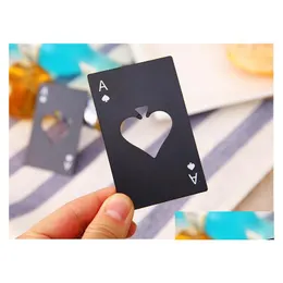 Öppnare Nya snygga svart ölflasköppnare Poker Spela Card Ace of Spades Bar Tool Soda Cap Present Kitchen Gadgets Tools Drop Deli DHBVJ
