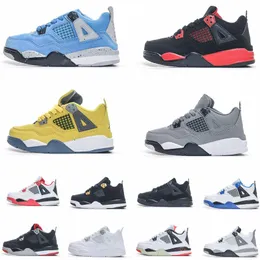 Niños Baloncesto 4 Jumpman 4s Zapato Niños Zapatos Niños Negro Mid Sneaker Chicago Designer Scotts Military Cat Trainers Baby Kid Youth Toddler Infants Sports Athletic