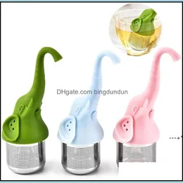 Coffee Tea Tools Newtea Stainless Steel Elephant Infuser Sile Strainer For Teas And Herbal Kitchen Gadges Rrf12498 Drop Delivery H Othcn